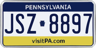 PA license plate JSZ8897