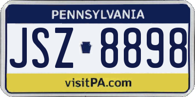 PA license plate JSZ8898