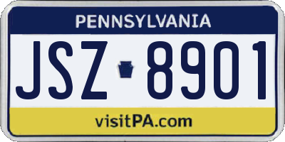 PA license plate JSZ8901
