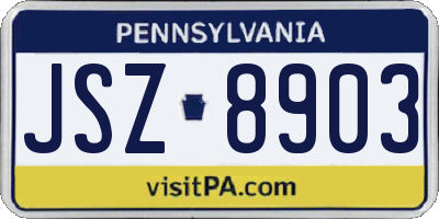 PA license plate JSZ8903