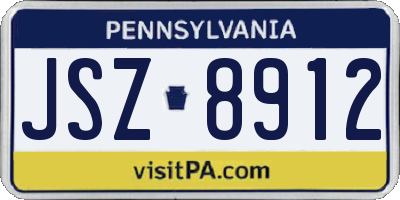 PA license plate JSZ8912