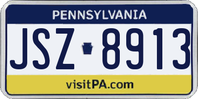 PA license plate JSZ8913