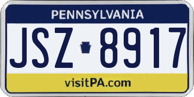 PA license plate JSZ8917