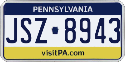 PA license plate JSZ8943