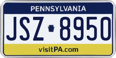 PA license plate JSZ8950