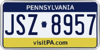 PA license plate JSZ8957