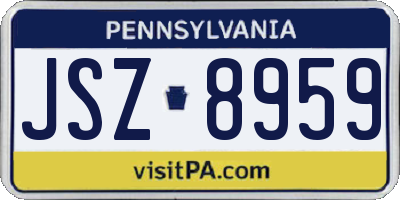 PA license plate JSZ8959