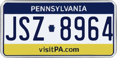 PA license plate JSZ8964