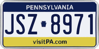PA license plate JSZ8971