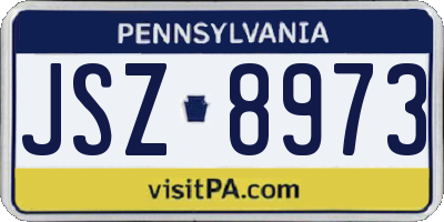 PA license plate JSZ8973