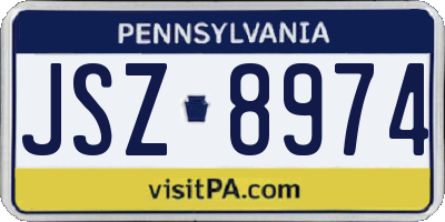 PA license plate JSZ8974