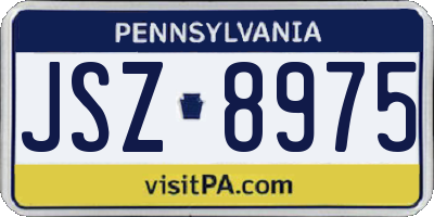 PA license plate JSZ8975