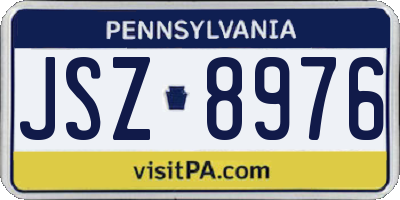 PA license plate JSZ8976
