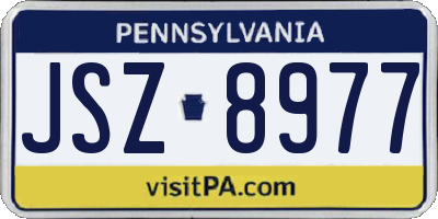 PA license plate JSZ8977