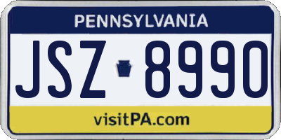 PA license plate JSZ8990