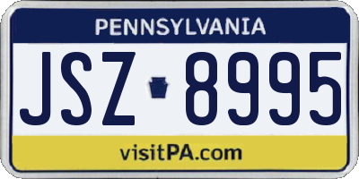 PA license plate JSZ8995