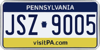 PA license plate JSZ9005