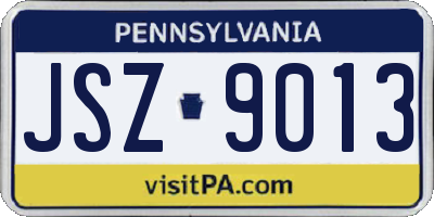PA license plate JSZ9013