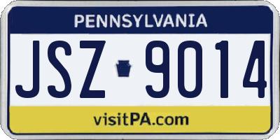 PA license plate JSZ9014