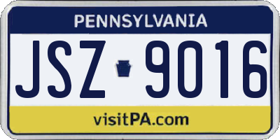 PA license plate JSZ9016