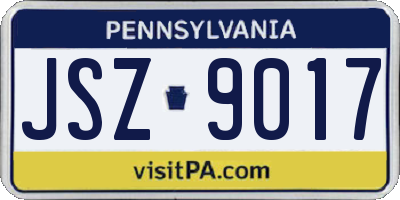 PA license plate JSZ9017