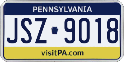 PA license plate JSZ9018