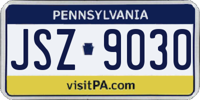 PA license plate JSZ9030