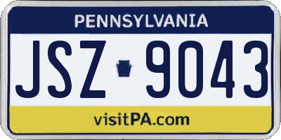 PA license plate JSZ9043