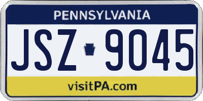 PA license plate JSZ9045