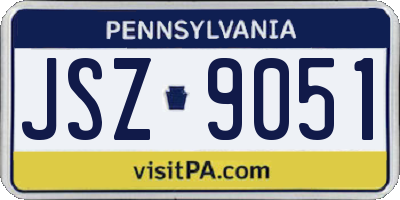 PA license plate JSZ9051
