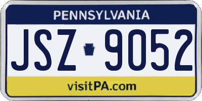 PA license plate JSZ9052