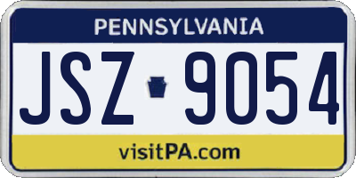 PA license plate JSZ9054