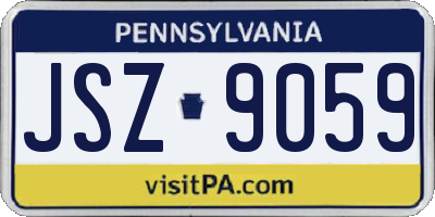 PA license plate JSZ9059