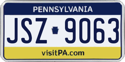 PA license plate JSZ9063