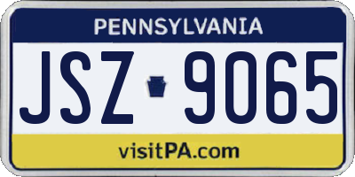 PA license plate JSZ9065