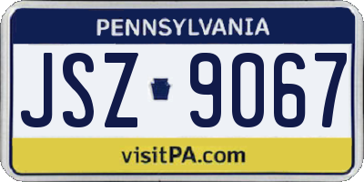 PA license plate JSZ9067