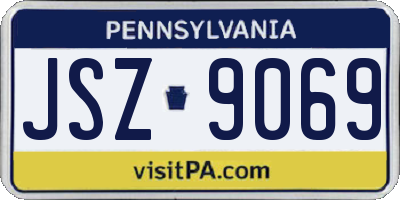 PA license plate JSZ9069