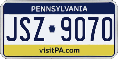 PA license plate JSZ9070