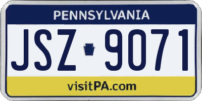 PA license plate JSZ9071