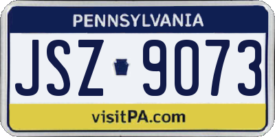 PA license plate JSZ9073