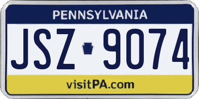 PA license plate JSZ9074