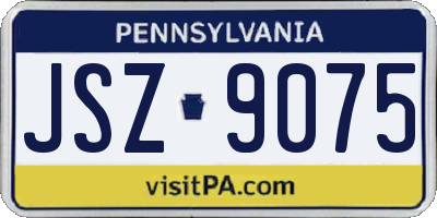 PA license plate JSZ9075