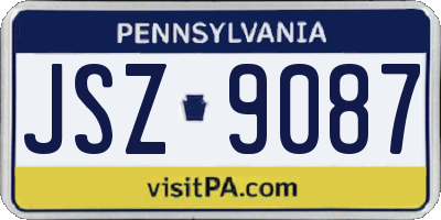 PA license plate JSZ9087