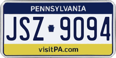 PA license plate JSZ9094