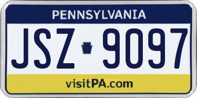 PA license plate JSZ9097
