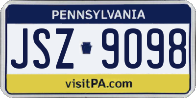 PA license plate JSZ9098