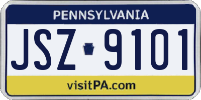 PA license plate JSZ9101