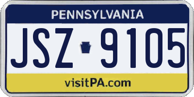 PA license plate JSZ9105