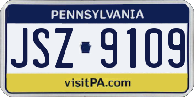 PA license plate JSZ9109