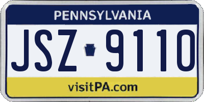 PA license plate JSZ9110